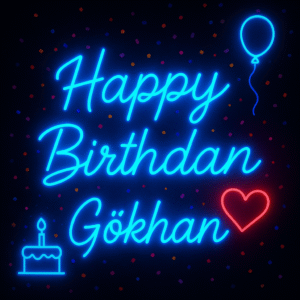 Kişiye Özel Happy Birthday Neon LED Tabela – İsim Yazılı Doğum Günü Dekoru 40*60 cm