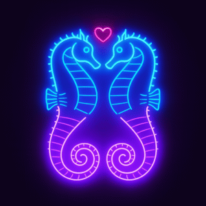 Aşkı Yansıtan Deniz Atı Neon Işığı– Restoran, Cafe ve Oda Dekoru
