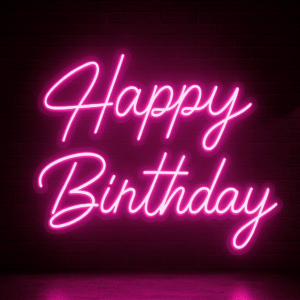 Kafe & Oda İçin Özel Tasarım Doğum Günü Tabelası & Işıklı neon Tabela 40*60 cm