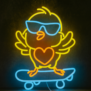 Sevimli Civciv Neon Işık – Renkli Duvar Aksesuarı