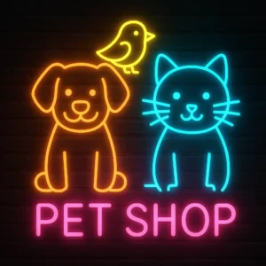Pet Shop Neon Tabela – Sevimli Tasarımıyla , Göz Kamaştıran Şıklık
