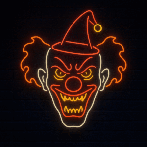 Halloween Neon Palyaço – Korkunun Işıltılı Yüzü