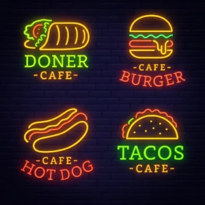 Lezzetin Işıltısı: Doner, Burger, Hot Dog ve Tacos Neon Tabelaları