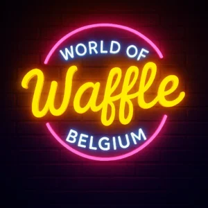World of Waffle Neon Tabela – Belçika Lezzetini Işıltılı Bir Şekilde Sunun