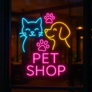 Pet Shop Neon Tabela – Dostlarımız İçin Parlayan Işıltı