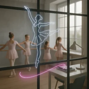 Alternative view of Zarafetin Işıltısı: Modern Mekânlar İçin Balerin Neon Duvar Süsü