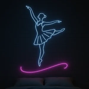 Zarafetin Işıltısı: Modern Mekânlar İçin Balerin Neon Duvar Süsü