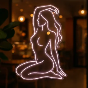 Sanatsal Zarafet: Modern Kadın Figürü Neon Işıklı Tabela