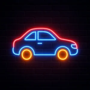 Sevimli Araba Neon Tabela – Çocuk Odası & Dekoratif Işık