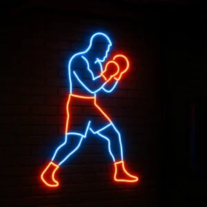 Güç ve Adrenalin: Boksun Ruhunu Yansıtan Neon Işıklı Tasarım